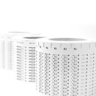 GRAFOPLAST - Tessera Filo PVC Bianco dim. 20 x 4 mm - 6000 pezzi. La tessera FLAT si applica con facilitè negli appositi tubetti Serie 500 per identificare i singoli cavi. Stampabile con stampante a rotolo TWIST TCT20W