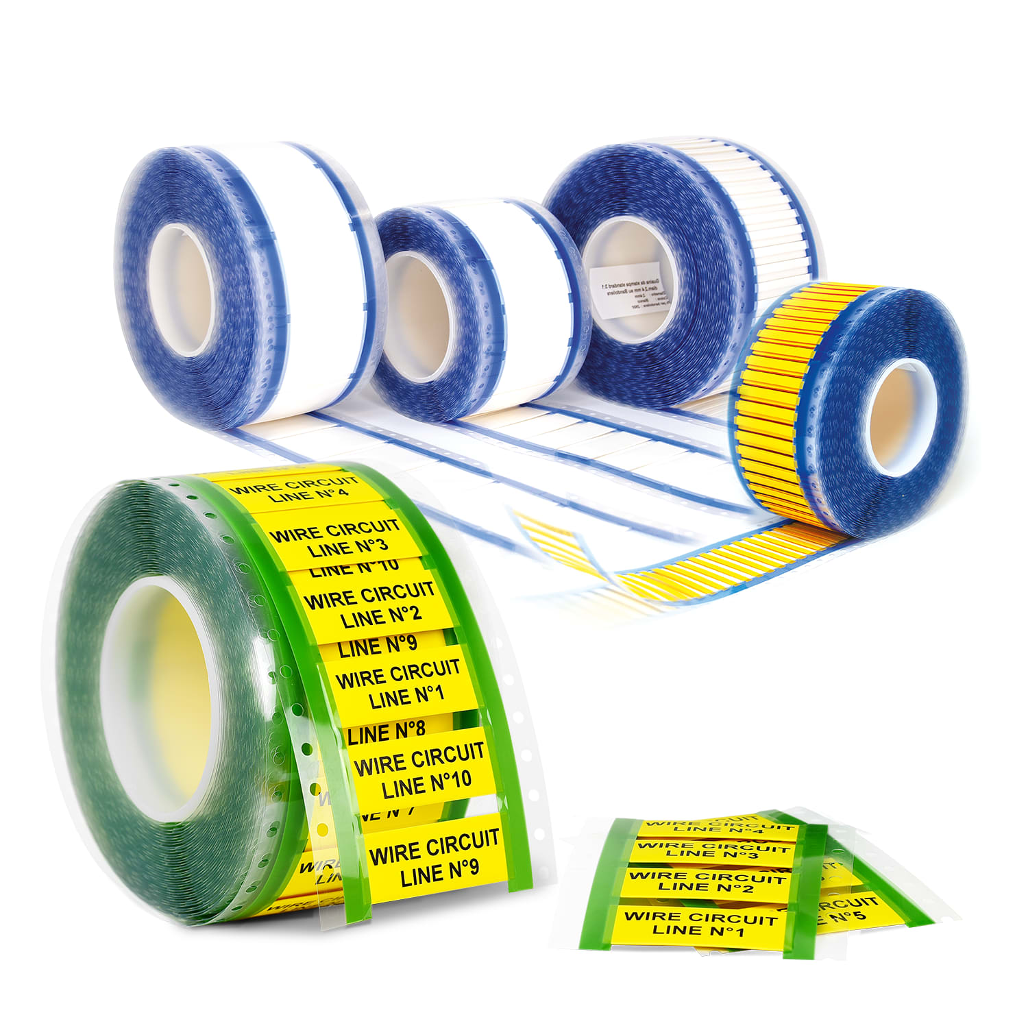 GRAFOPLAST - Termorestringente HF pretagliato 3:1 Giallo  diametro pre-restr 2,4 mm  Lunghezza 12,5 mm - 10000 pezzi.  In materiale privo di alogeni si applica direttamente sul cavo attraversorestringimento con calore