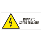 GRAFOPLAST - Cartello in Alluminio IMPIANTO SOTTO TENSIONE 350 x 150 mm - 1 pz