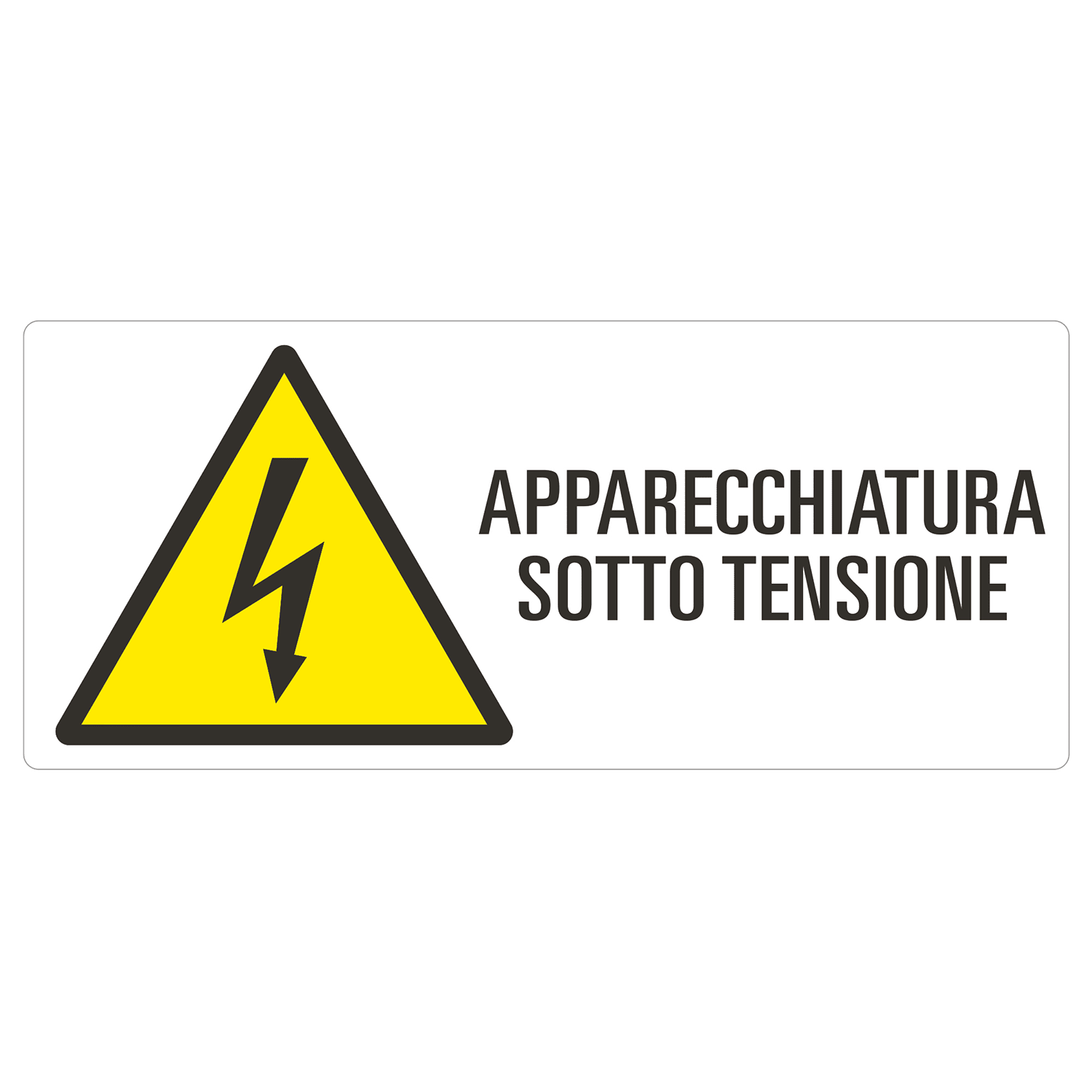 GRAFOPLAST - Cartello in Alluminio APPARECCHIATURA SOTTO TENSIONE 350 x 150 mm - 1 pz