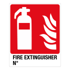 GRAFOPLAST - Cartello in Alluminio FIRE EXTINGUISHER N? __ 240 x 330 mm - 1 pz