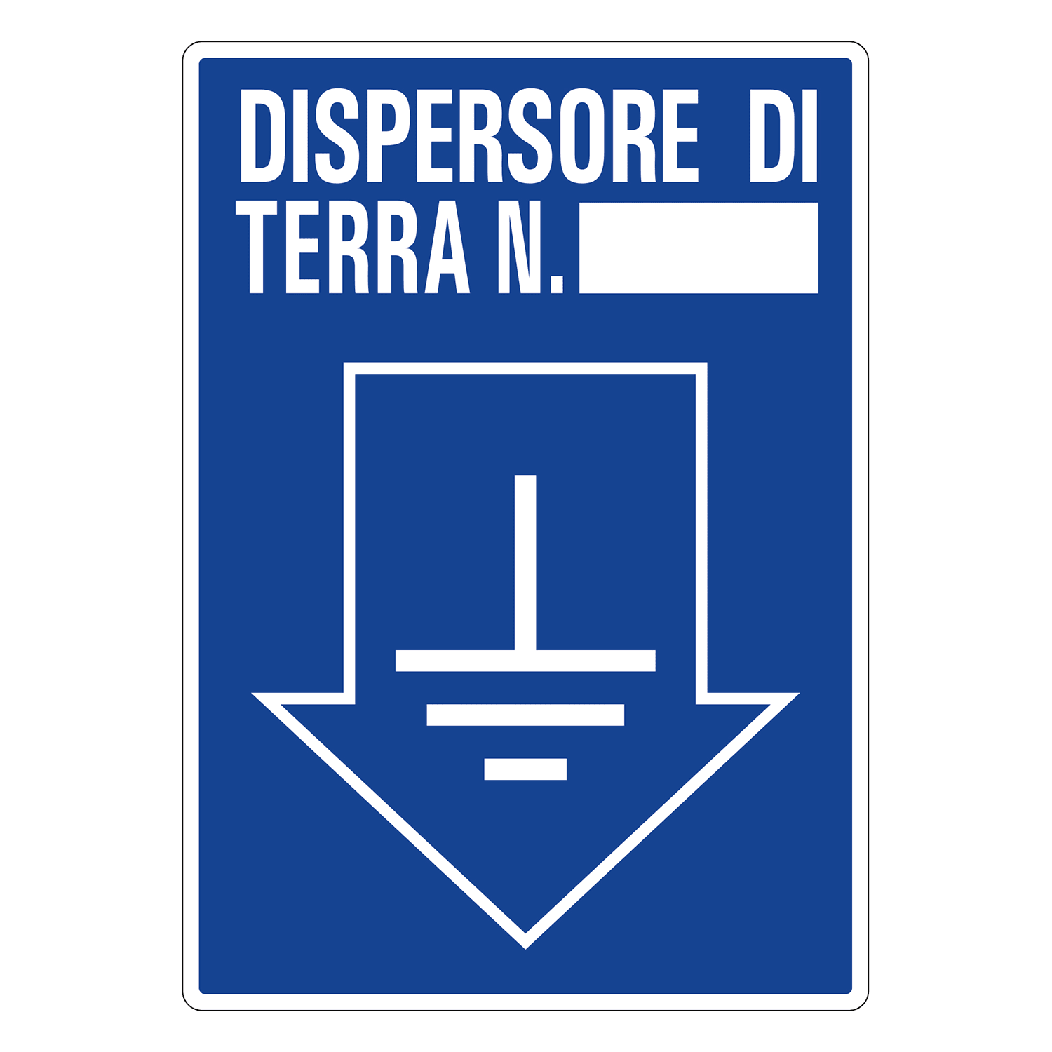 GRAFOPLAST - Cartello in Alluminio DISPERSORE DI TERRA N. __ 150 x 210 mm  - 1 pz
