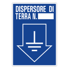 GRAFOPLAST - Cartello in Alluminio DISPERSORE DI TERRA N. __ 150 x 210 mm  - 1 pz