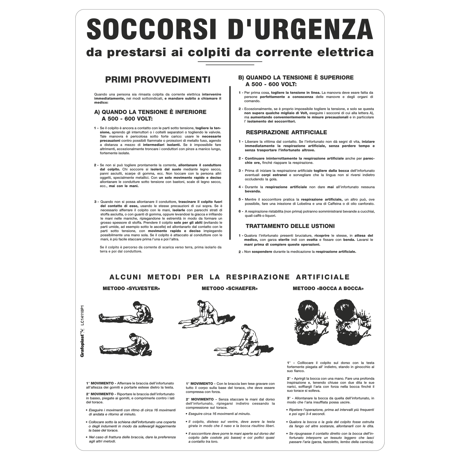 GRAFOPLAST - Cartello in Alluminio SOCCORSI D'URGENZA 350 x 500 mm - 1 pz