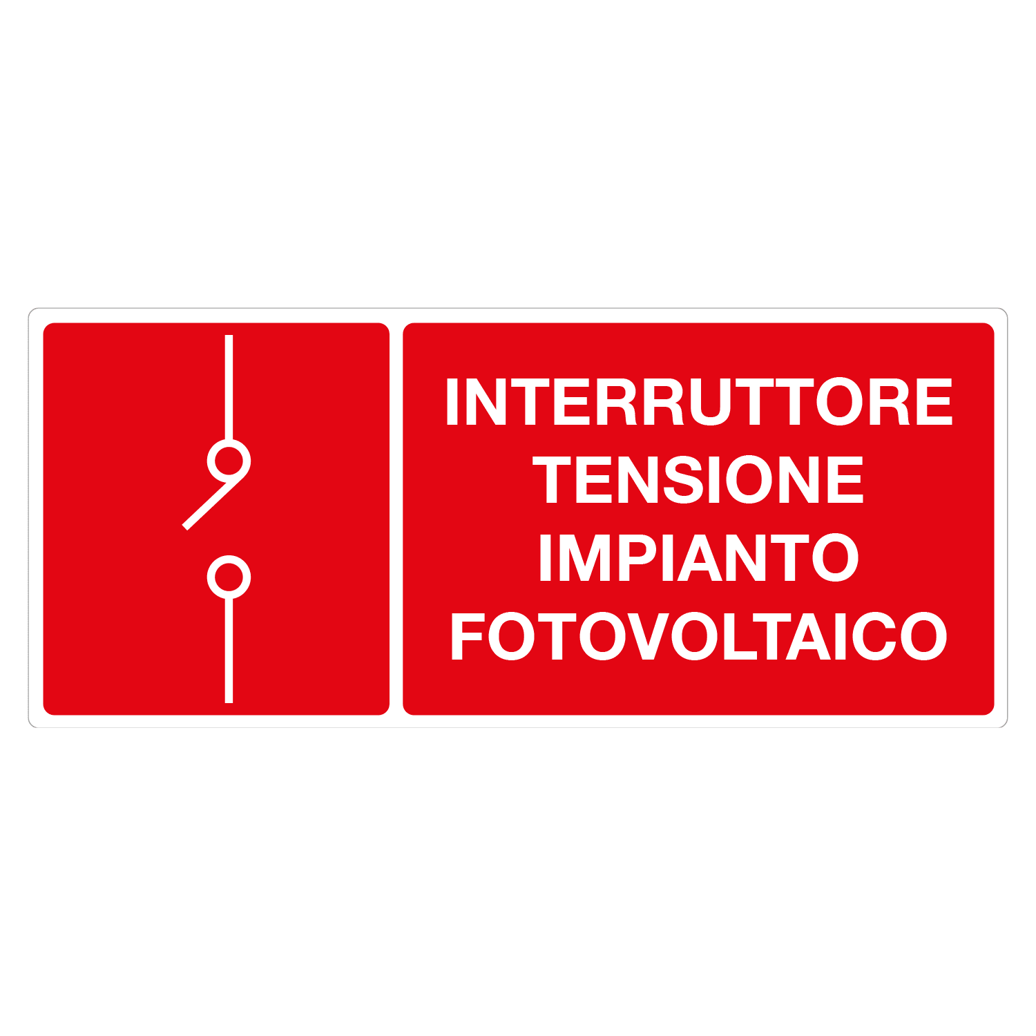 GRAFOPLAST - Cartello in Alluminio INTERRUTTORE TENSIONE IMPIANTO FOTOVOLTAICO 350 x 150 mm  - 1 pz