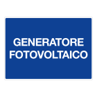 GRAFOPLAST - Cartello in Alluminio GENERATORE FOTOVOLTAICO 350 x 150 mm  - 1 pz