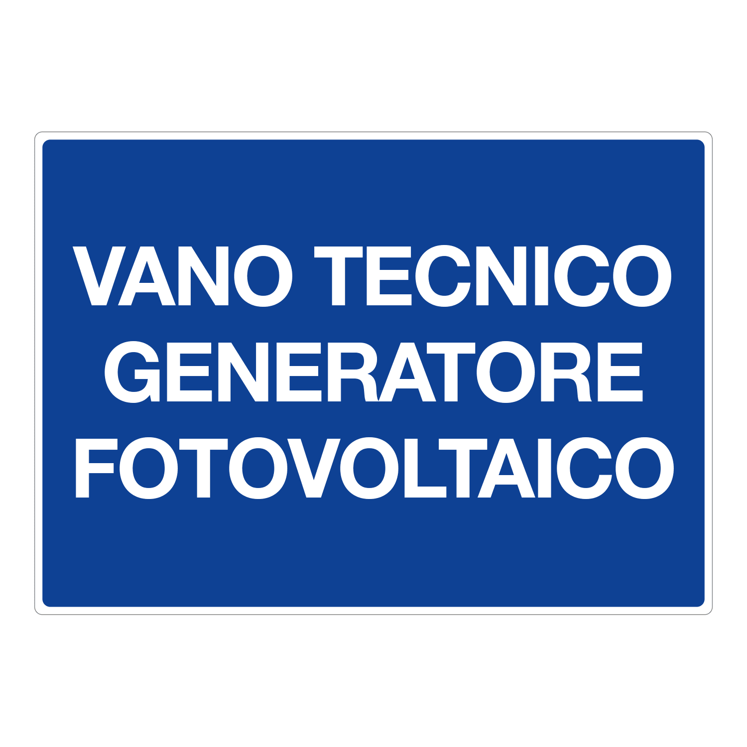 GRAFOPLAST - Cartello in Alluminio VANO TECNICO GENERATORE FOTOVOLTAICO 350 x 150 mm  - 1 pz