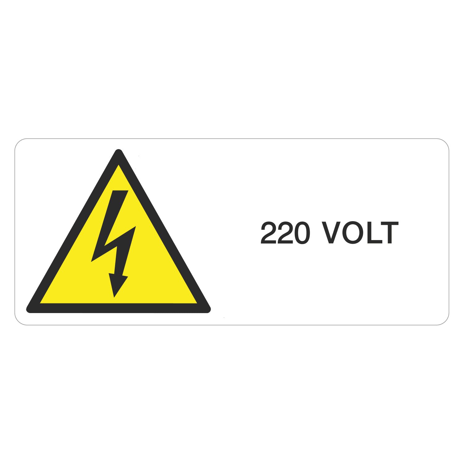 GRAFOPLAST - Targhetta in vinile Adesivo Pericolo Tensione 220 VOLT 52 x 22.5 mm - 35 pz per foglio