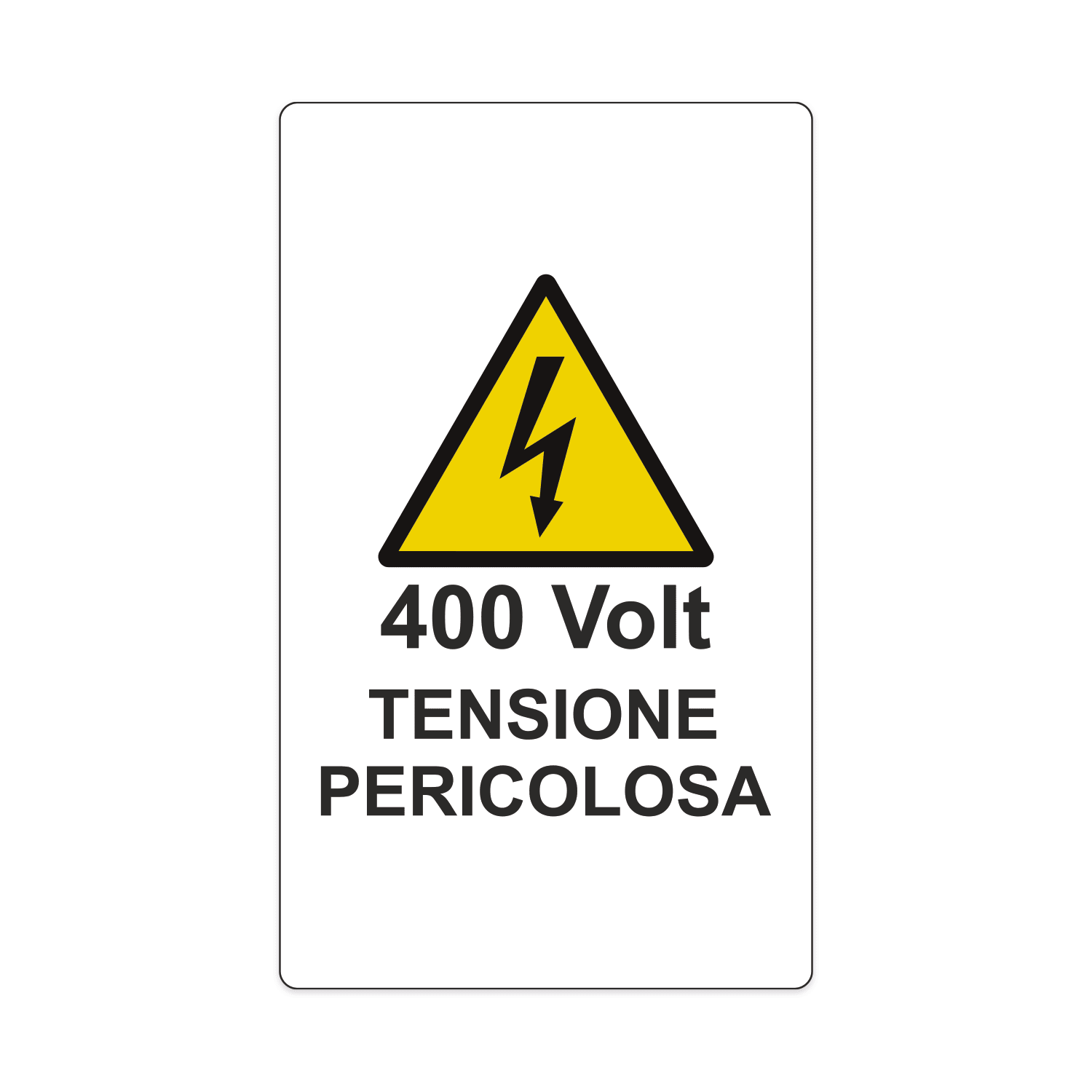 GRAFOPLAST - Etichetta pericolo tensione 400 VOLT in vinile adesivo dimensioni L=100mm, H=60mm, 7 per foglio