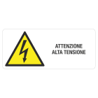 GRAFOPLAST - Targhetta in vinile Adesivo Pericolo Tensione ATTENZIONE ALTA TENSIONE 140 x 60 mm - 6 pz x foglio