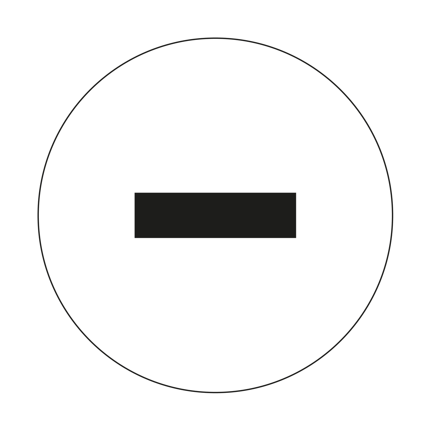 GRAFOPLAST - Targhetta in vinile Adesivo Tonda "-" nero su bianco diametro 20 mm  - 98 pz per foglio