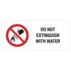 GRAFOPLAST - Targhetta in vinile Adesivo Divieto "DO NON EXTINGUISH WITH WATER" 105 x 45 mm - 8 pz per foglio