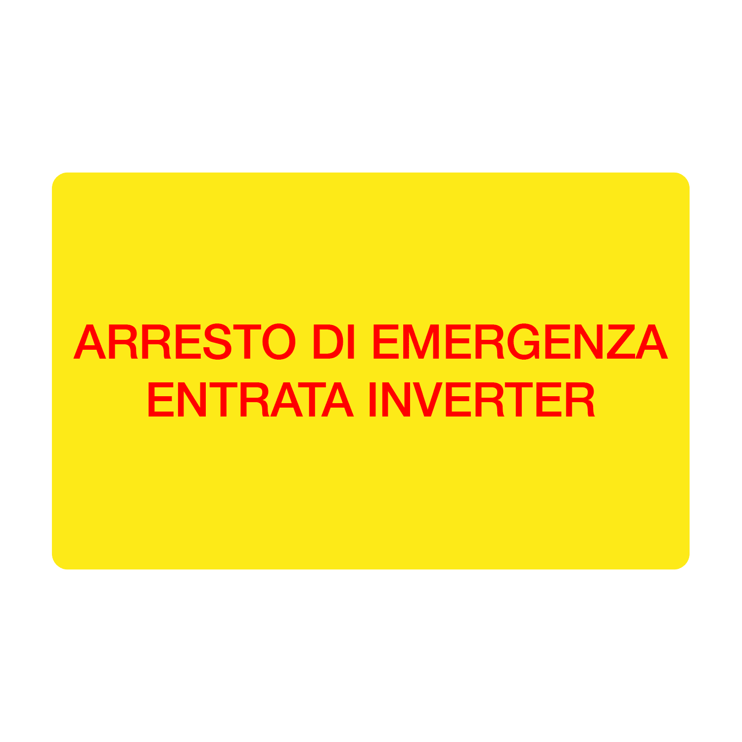 GRAFOPLAST - Targhetta in vinile Adesivo ARRESTO DI EMERGENZA ENTRATA INVERTER 40 x 20 mm - 44 pz per foglio