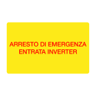 GRAFOPLAST - Targhetta in vinile Adesivo ARRESTO DI EMERGENZA ENTRATA INVERTER 40 x 20 mm - 44 pz per foglio