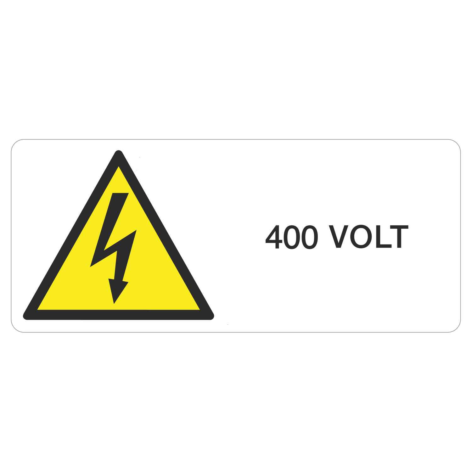 GRAFOPLAST - Targhetta in Policarbonato Adesivo Pericolo Tensione 400 VOLT 210 x 90 mm - 1 pz per foglio
