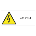 GRAFOPLAST - Targhetta in Policarbonato Adesivo Pericolo Tensione 400 VOLT 210 x 90 mm - 1 pz per foglio