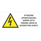 GRAFOPLAST - Pericolo Tensione ATTENZIONE APPARECCHIATURA SEMPRE SOTTO TENSIONE, ANCHE AD INTERRUTTORE APERTO
