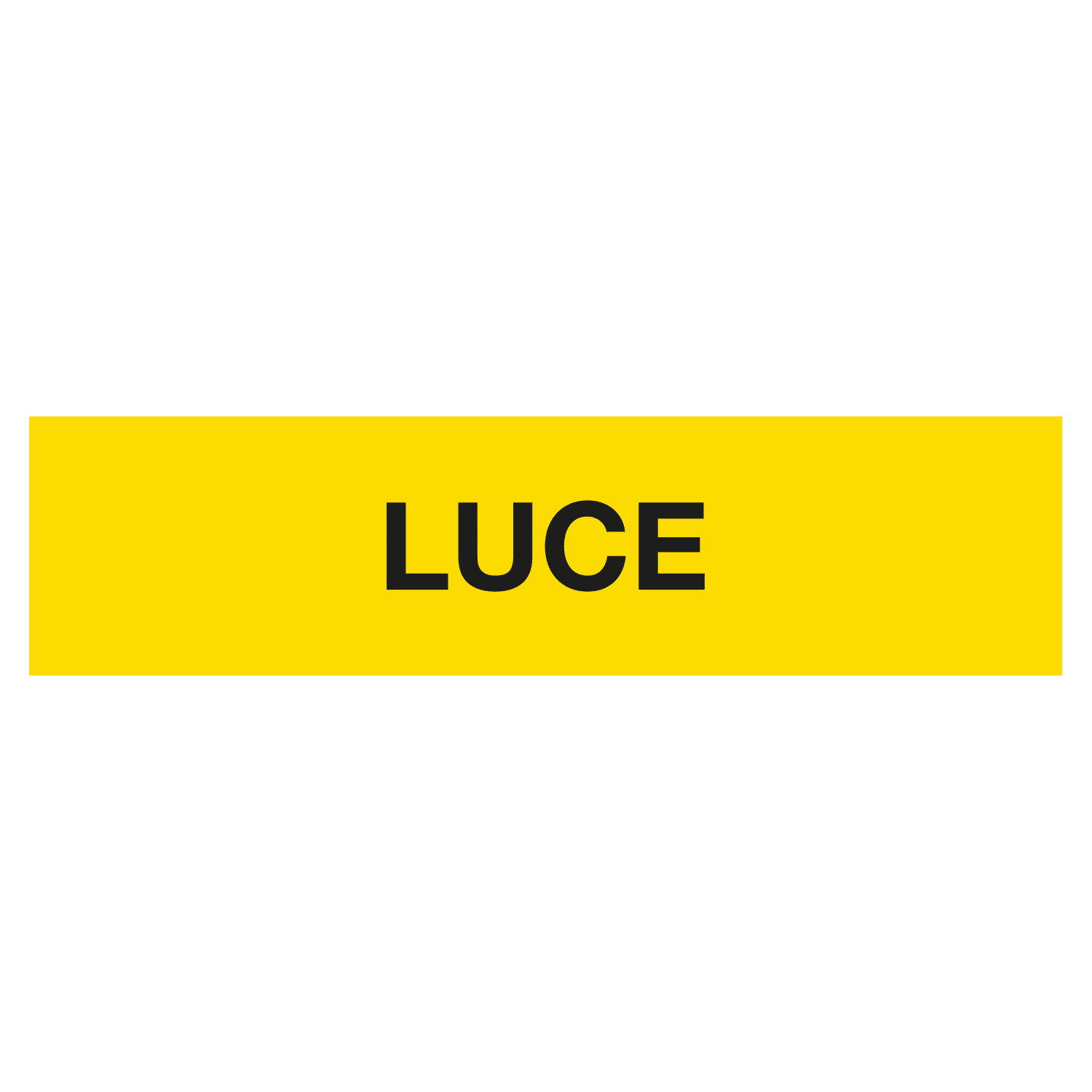 GRAFOPLAST - Targhetta in Policarbonato Adesivo giallo "LUCE" 60 x 15 mm - 16 pz per foglio