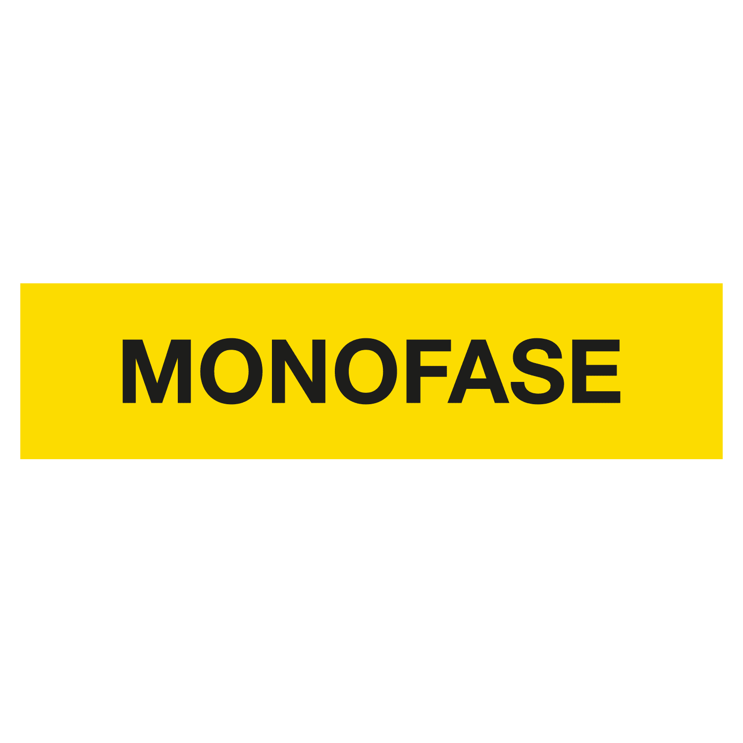 GRAFOPLAST - Targhetta in Policarbonato Adesivo giallo "MONOFASE" 120 x 30 mm - 4 pz per foglio