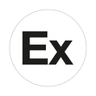 GRAFOPLAST - Etichetta tonda "Ex" nero su bianco in PC adesivo diametro 13mm, 208 per foglio