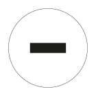 GRAFOPLAST - Etichetta tonda "-" nero su bianco in PC adesivo diametro 20mm, 98 per foglio