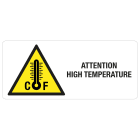 GRAFOPLAST - Targhetta in Policarbonato Adesivo Pericolo ATTENTION HIGH TEMxATURE 70 x 30 mm - 18 pz x foglio