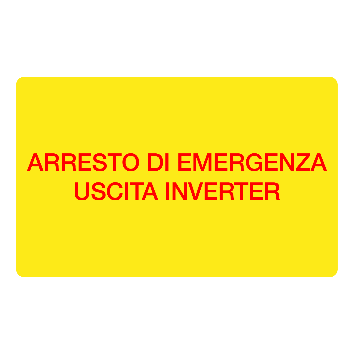 GRAFOPLAST - Targhetta in PC Adesivo ARRESTO DI EMERGENZA USCITA INVERTER 40 x 20 mm - 44 pz x foglio