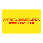 GRAFOPLAST - Targhetta in PC Adesivo ARRESTO DI EMERGENZA USCITA INVERTER 40 x 20 mm - 44 pz x foglio