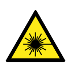 GRAFOPLAST - Triangolo in Policarbonato Adesivo Pericolo "RAGGIO LASER" Lato 51 mm  - 32 pz per foglio