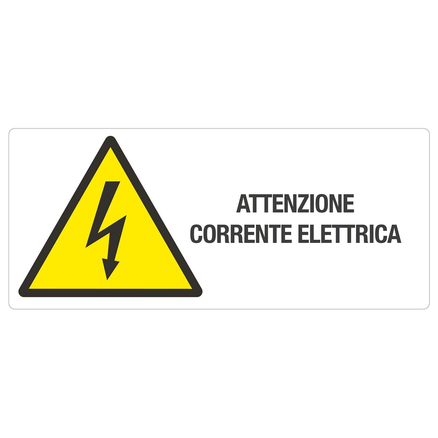 GRAFOPLAST - Cartello in PVC ATTENZIONE CORRENTE ELETTRICA 350 x 150 mm - 1 pz per foglio