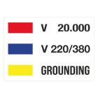 GRAFOPLAST - Cartello in PVC COLORAZIONE CABINA ELETTRICA (Inglese) dim. 297 x 210 mm - 1 pz per foglio