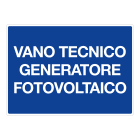 GRAFOPLAST - Cartello in PVC VANO TECNICO GENERATORE FOTOVOLTAICO 350 x 150 mm - 1 pz per foglio