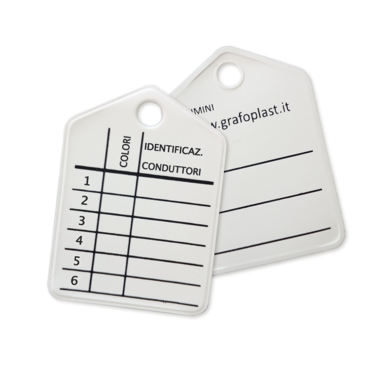 GRAFOPLAST - Cartellino Identificazione Mini 40 x 50 mm - 100 pz