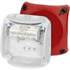 GUSTAV HENSEL - Cassetta di derivazione per cavi 1,5-2,5 mmq 5 poli, con coperchio rosso