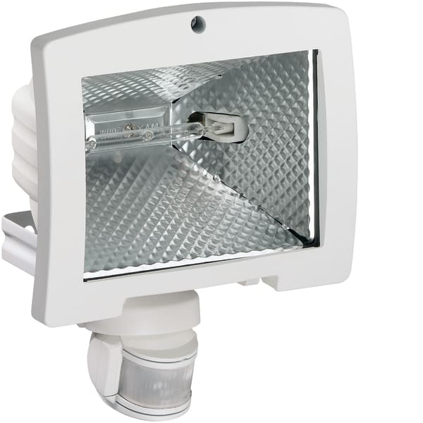 HAGER BOCCHIOTTI - Proiettore Alogeno Lumimat 500W Con Rilevatore Ir 140°- Ip55 - Parete - Bianco