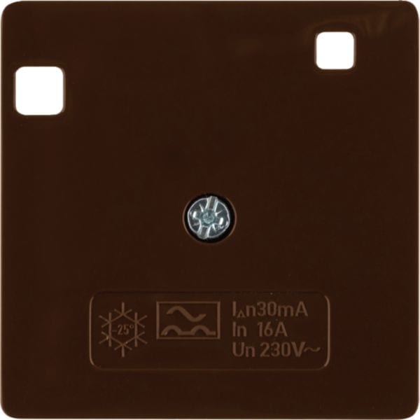 HAGER BOCCHIOTTI - Mascherina centrale 50x50 per interruttore differenziale, marrone lucido