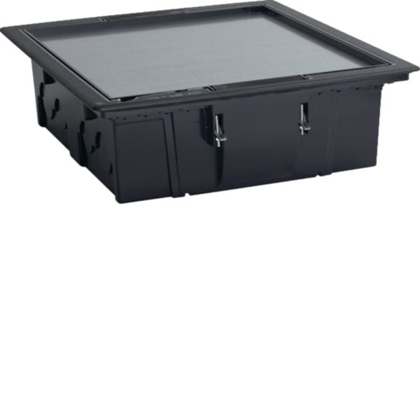 HAGER BOCCHIOTTI - NEST 16 MATT Torretta a scomparsa 16 moduli con coperchio per mattonella NERO