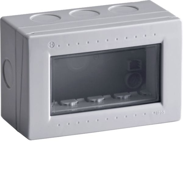 HAGER BOCCHIOTTI - BOX IP55 04 OR GRI Contenitore orizzontale per parti attive Pepita GRIGIO