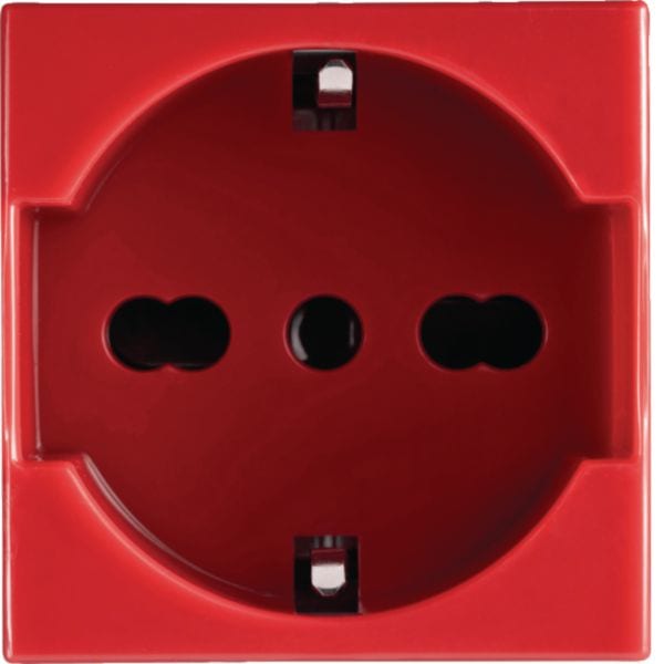HAGER BOCCHIOTTI - PRS SCH.2P+T 16A R Presa schuko/bivalente Pepita ROSSO