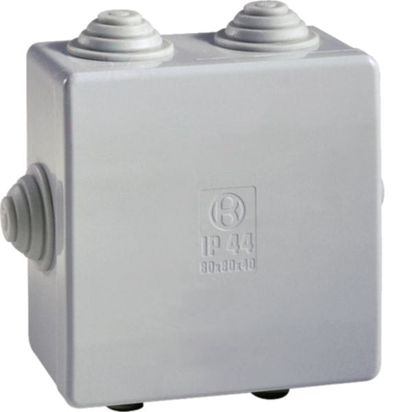 HAGER BOCCHIOTTI - Cassetta di derivazione IP44 03 80X80X40 ABS GRIGIO RAL 7035