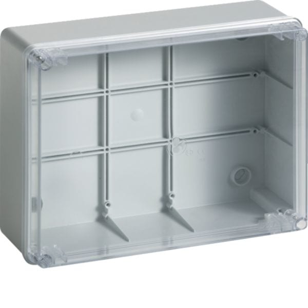HAGER BOCCHIOTTI - IP56 05 TRASP VM Cassetta di derivazione cop trasparente viti metalliche GRIGIO