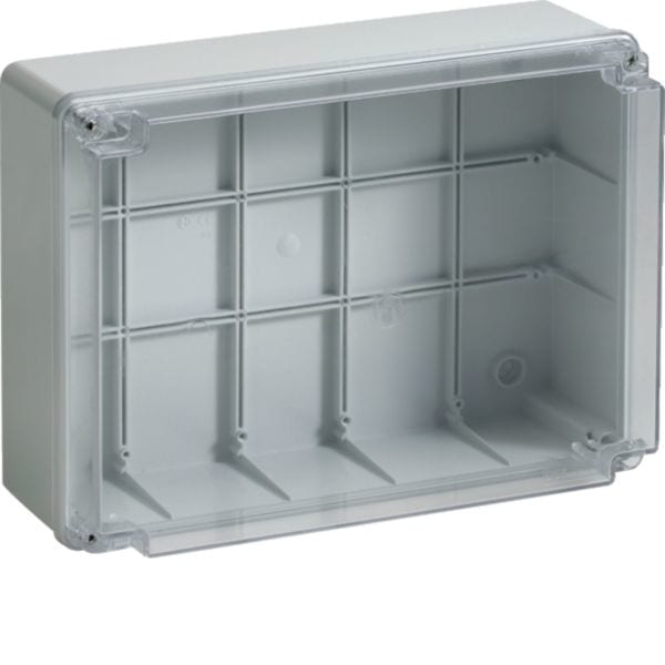 HAGER BOCCHIOTTI - IP56 06 TRASP VM Cassetta di derivazione cop trasparente viti metalliche GRIGIO