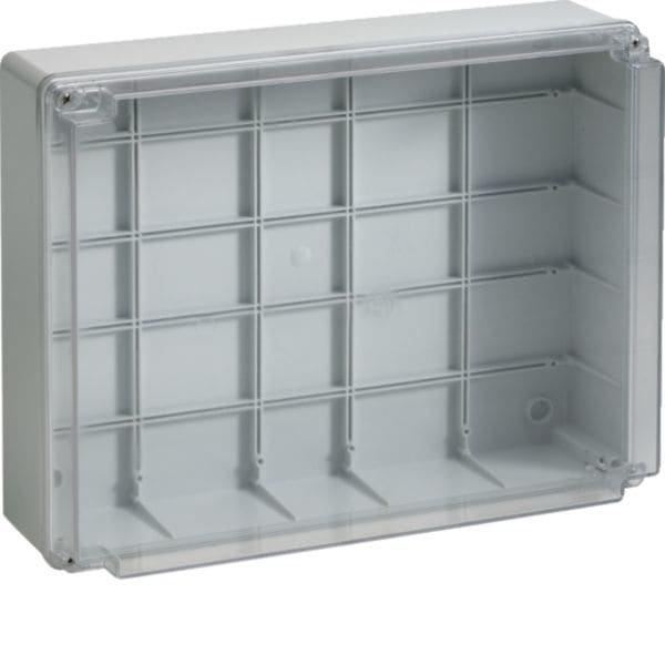 HAGER BOCCHIOTTI - IP56 07 TRASP VM Cassetta di derivazione cop trasparente viti metalliche GRIGIO