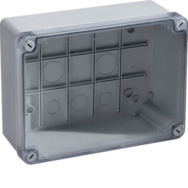 HAGER BOCCHIOTTI - IP56 06 TRASP Cassetta di derivazione cop trasparente viti 1/4 di giro GRIGIO