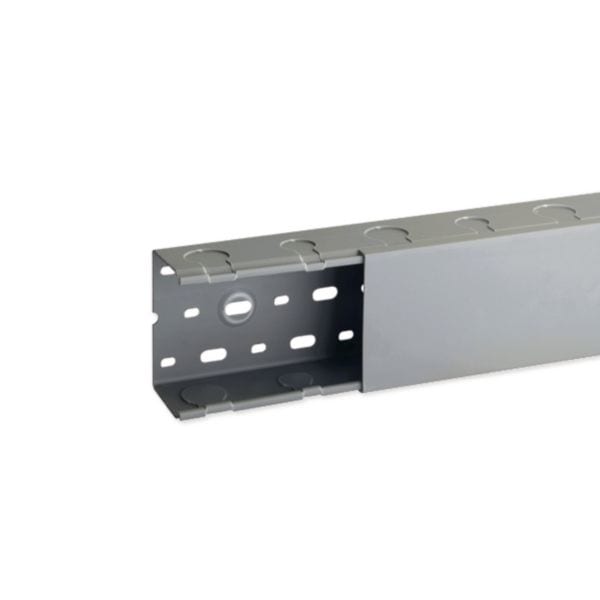 HAGER BOCCHIOTTI - TPD 75x50 G Canaletta con pretranciature laterali Ø 18mm e Ø 23mm GRIGIO