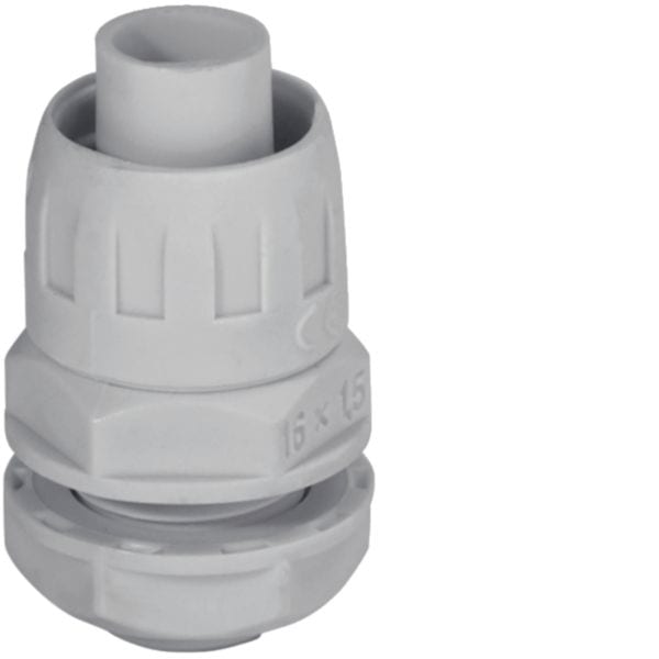 HAGER BOCCHIOTTI - RPM 16 Raccordo dritto girevole guaina spiralata/scatola IP65 passo M1,5 GRIGIO