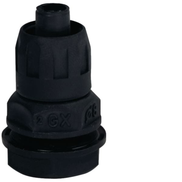 HAGER BOCCHIOTTI - RPSN 22 Raccordo dritto girevole guaina spiralata/scatola IP65 passo GAS NERO