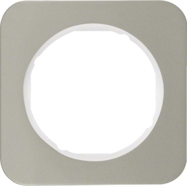 HAGER BOCCHIOTTI - Cornice singola Berker R.1 acciaio inox/bianco polare
