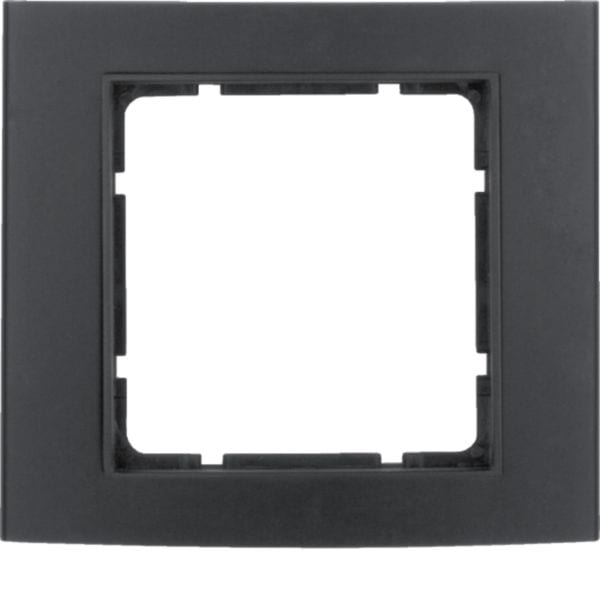 HAGER BOCCHIOTTI - Cornice singola Berker B.3 alu nero/antracite opaco, alluminio anodizzato