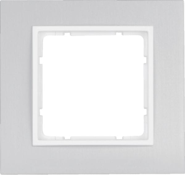 HAGER BOCCHIOTTI - Cornice singola Berker B.7 alu/bianco polare opaco, alluminio anodizzato